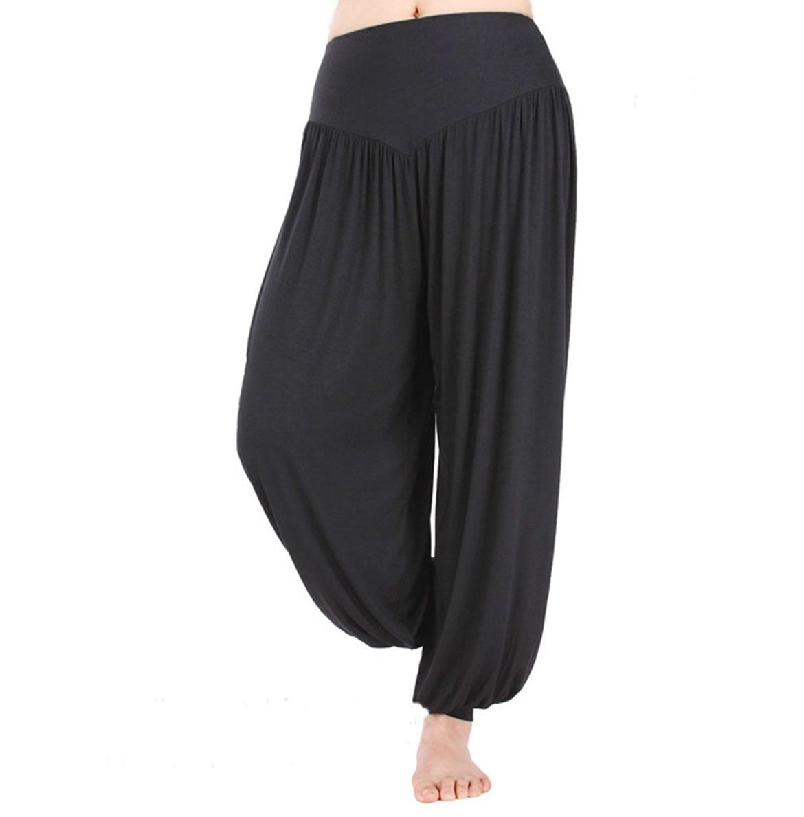 HOEREV Brand Super Soft Modal Spandex Harem Yoga Pilates Pants ...