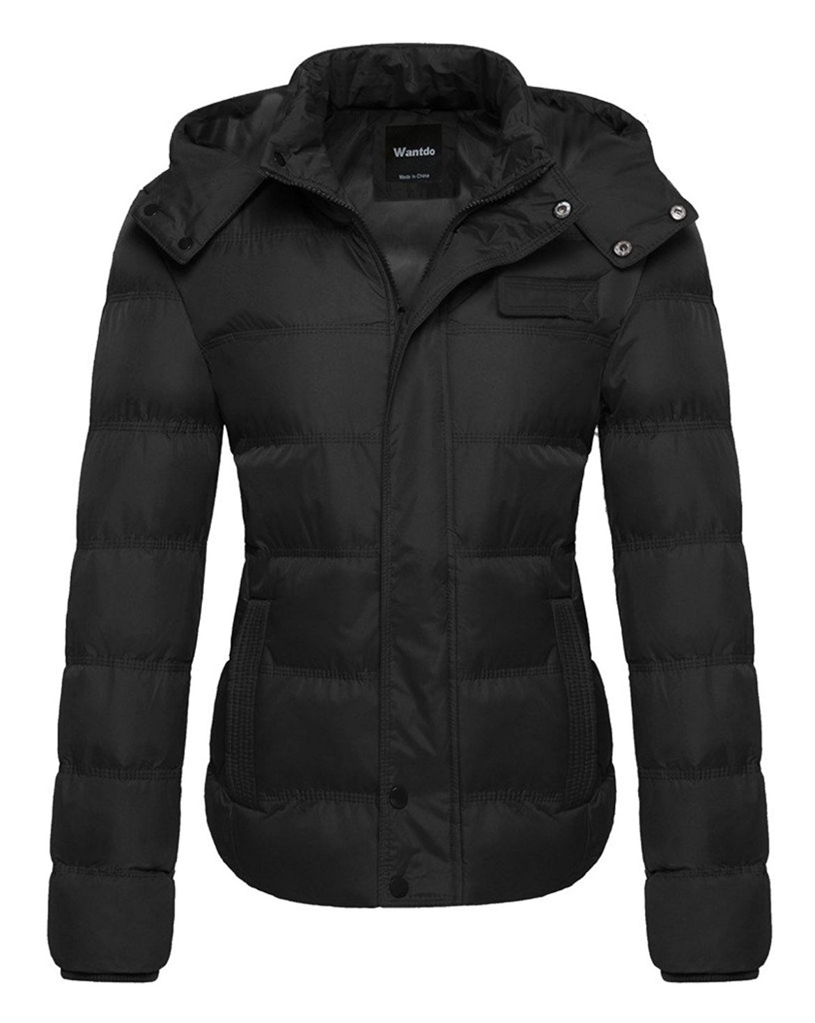 Wantdo Women's Winter Quilted Puffer Jacket With Removable Hood