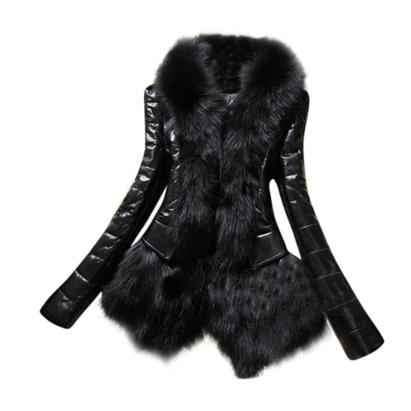 Tsmile Autumn Winter Fashion Women Faux Fur Collar Coat Parka Overcoat ...