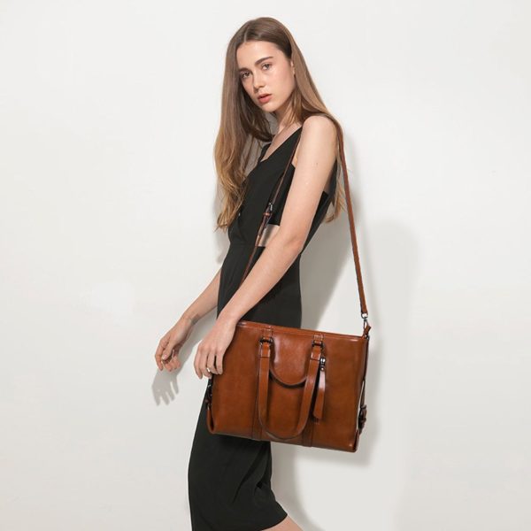 S-ZONE 3-Way Women Genuine Leather Shoulder Bag Work Tote Handbag ...