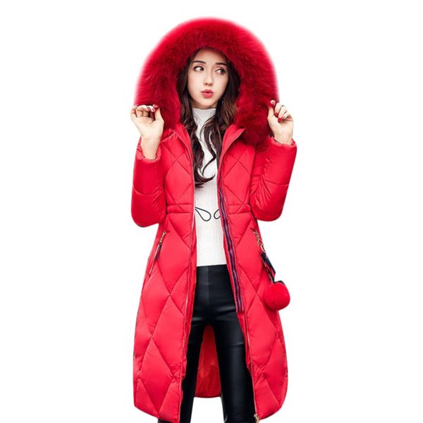 Gamery Women Winter Long Parkas Coat Jackets With Faux Fur Hood Plus ...