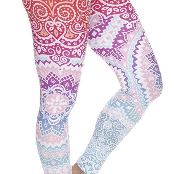 Ndoobiy Digital Printed Women’s Full-Length Yoga Workout Leggings Thin ...