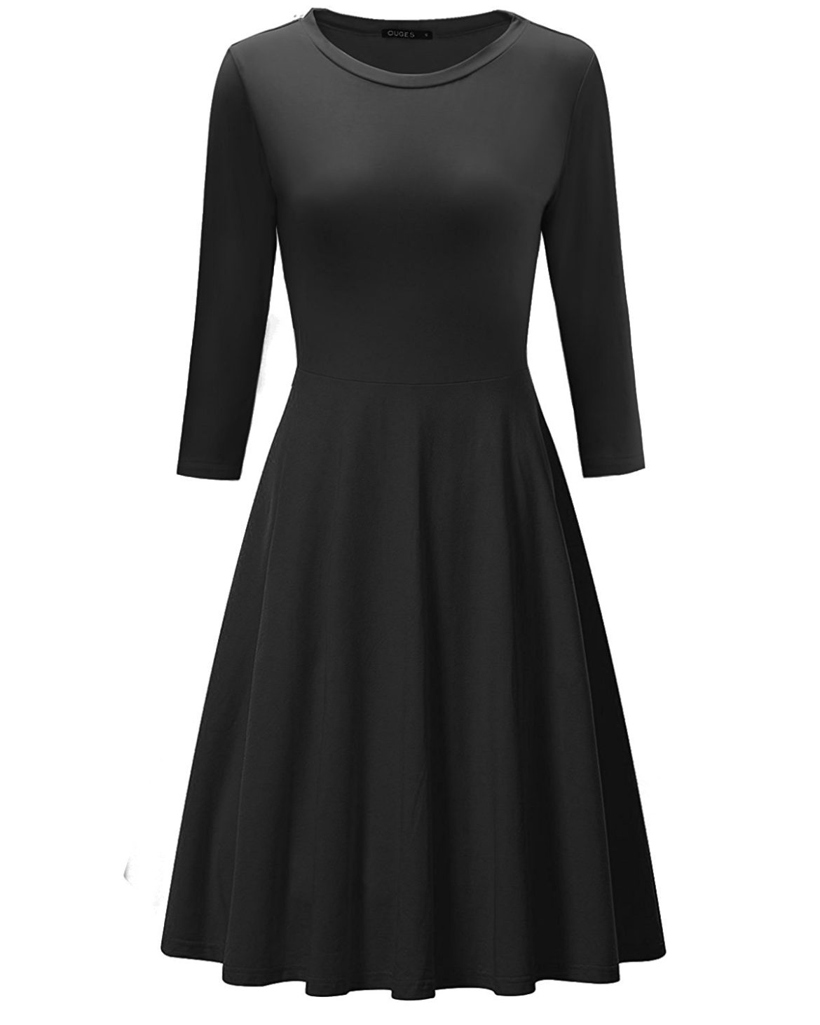 OUGES Women’s 3/4 Sleeve Casual Cotton Flare Dress – Shop2online best ...