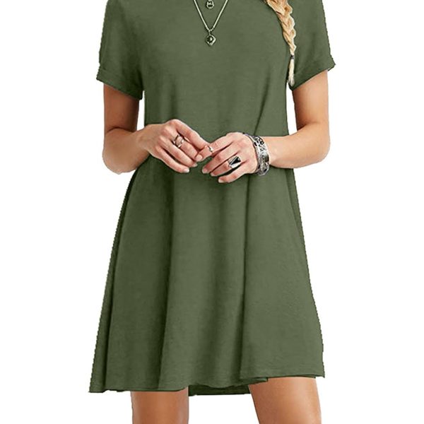 MOLERANI Women's Casual Plain Simple T-Shirt Loose Dress - Shop2online ...