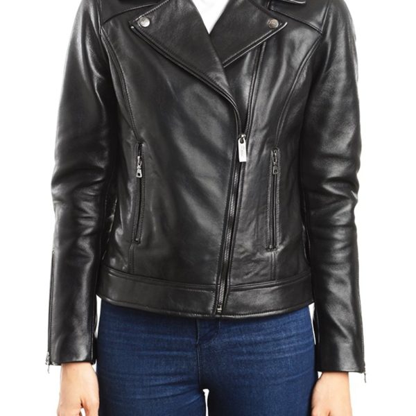 REED EST. 1950 Women's Jacket Genuine Lambskin Leather Biker Fashion ...