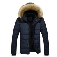 OUBAO Men’s Warm Winter Puffer Coat Casual Thick Fur Hooded Warm ...