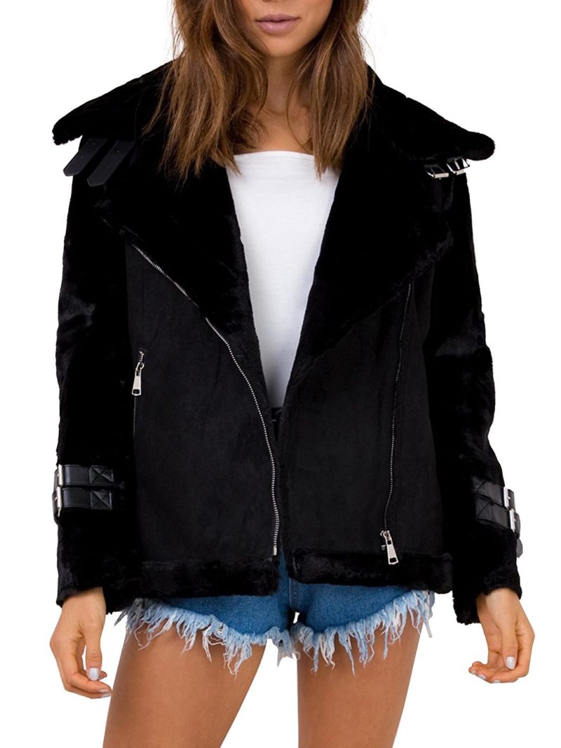 Simplee Womens Winter Warm Loose Oversized Faux Suede Fleece Jacket ...