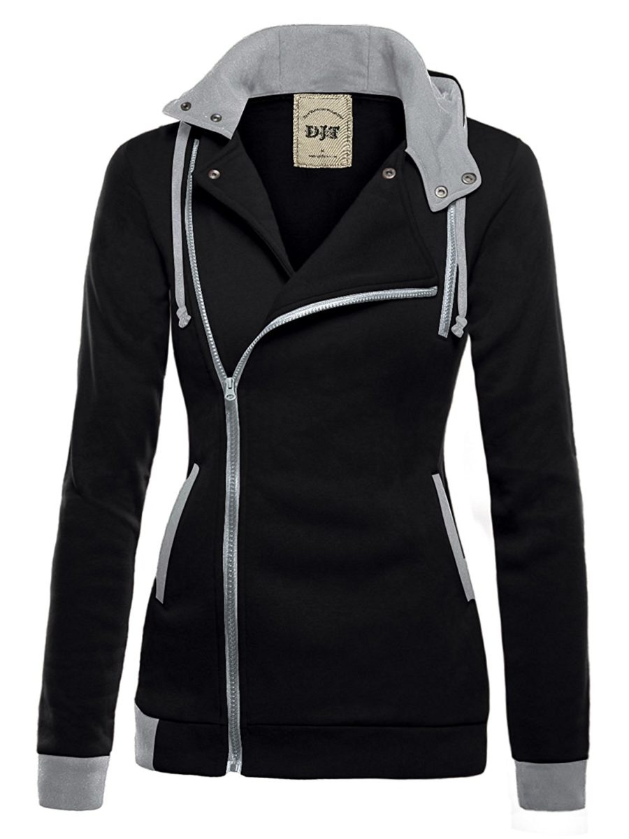 DJT Womens Oblique Zipper Slim Fit Hoodie Jacket – Shop2online best ...