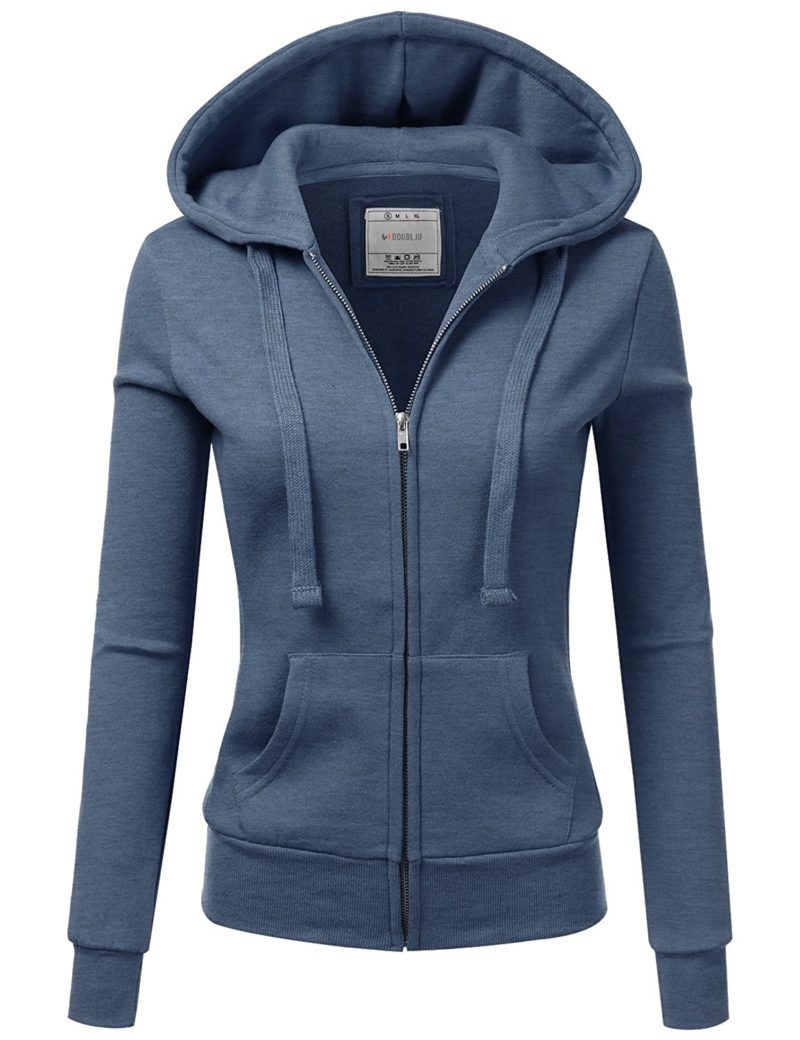 Doublju Lightweight Thin Zip-Up Hoodie Jacket For Women With Plus Size ...