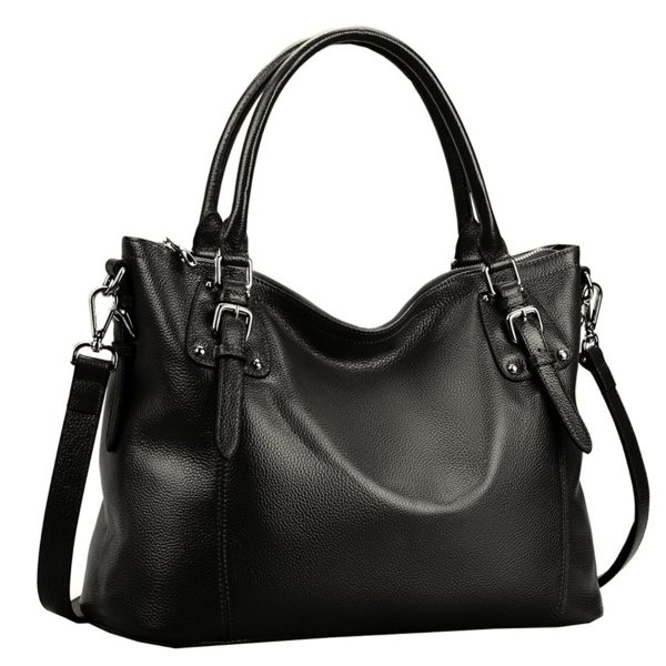 Heshe Women’s Vintage Leather Shoulder Handbags Top-Handle Bag Large ...