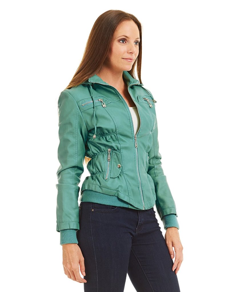 Come Together California CTC Womens Hooded Brushed Faux Leather Jacket ...