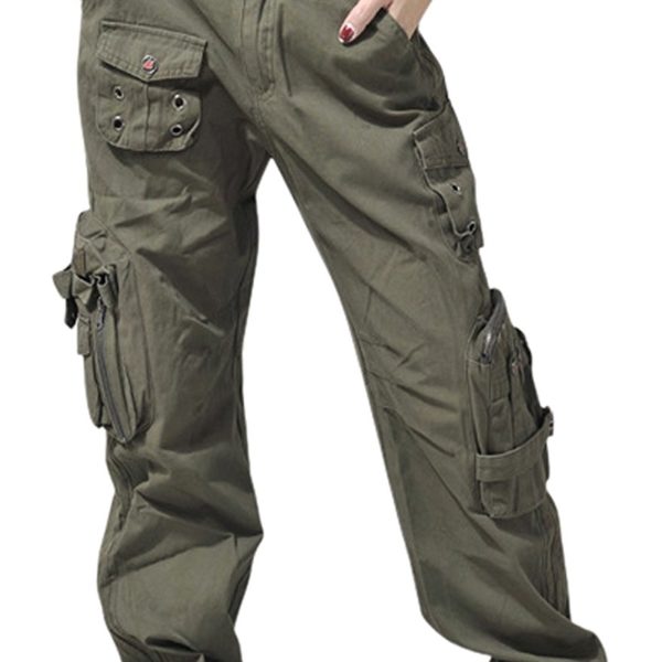 Chouyatou Women's Active Loose Fit Military Multi-Pockets Wild Cargo ...