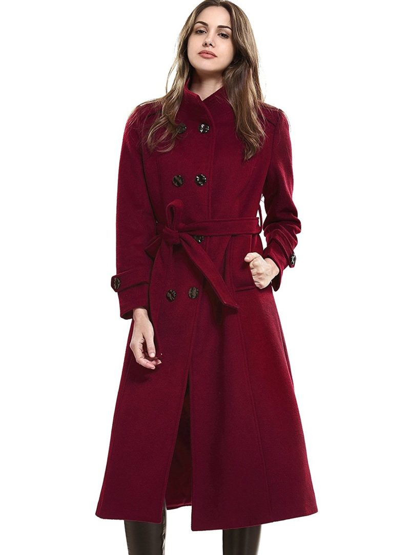 Escalier Women’s Wool Trench Coat Winter Double-Breasted Jacket With ...