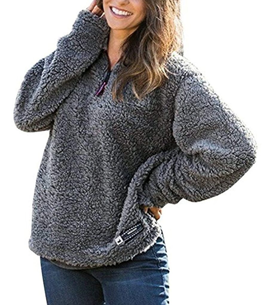 Shineya Women’s Fleece Pullover Hoodie 1/4 Zip Sweatshirts ...