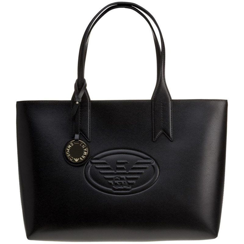 Emporio Armani Logo Shopping Womens Handbag Black - Shop2online best ...