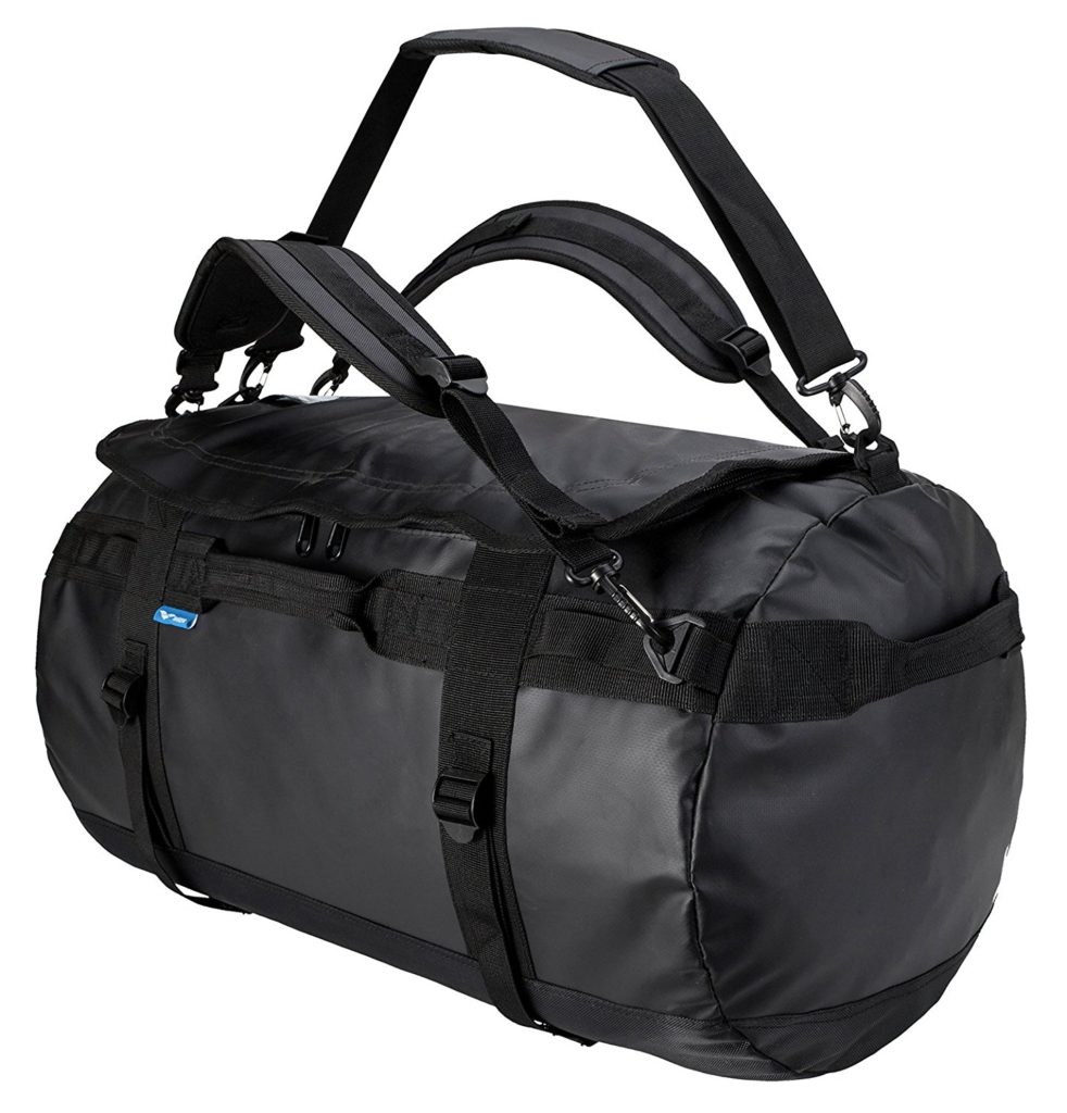 MIER 60L Gym Duffle Bag for Men Sports Duffel Gear Bag Convertible to Backpack, Black, Water ...