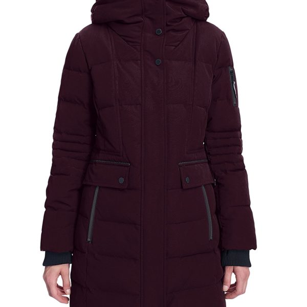 Alpine North Women's Winter Fur Down Parka Jacket, Hooded Mid-Length ...