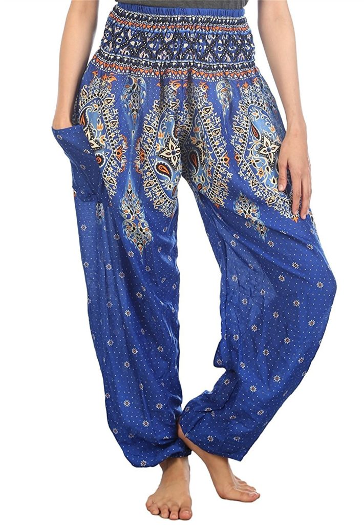 Boho Vib Women's Rayon Print Smocked Waist Boho Harem Yoga Pants ...