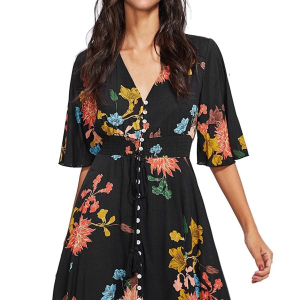 Milumia Women S Button Up Split Floral Print Flowy Party Maxi Dress Shop2online Best Woman S
