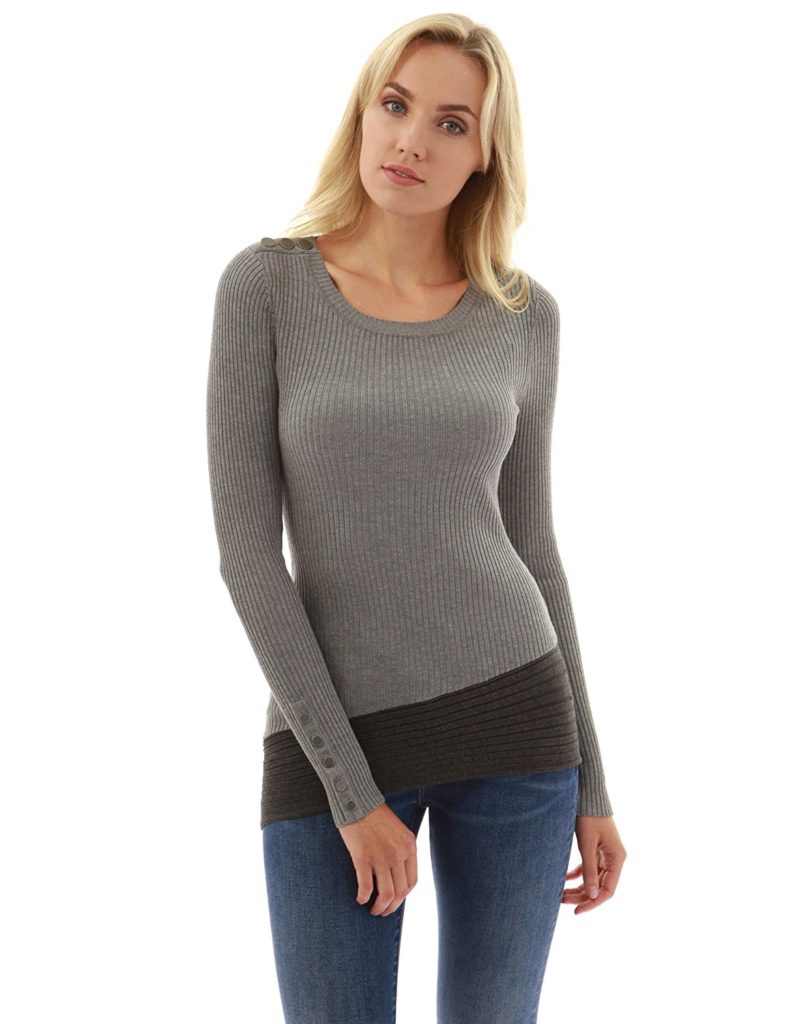 PattyBoutik Women’s Asymmetrical Hem Ribbed Sweater – Shop2online best ...