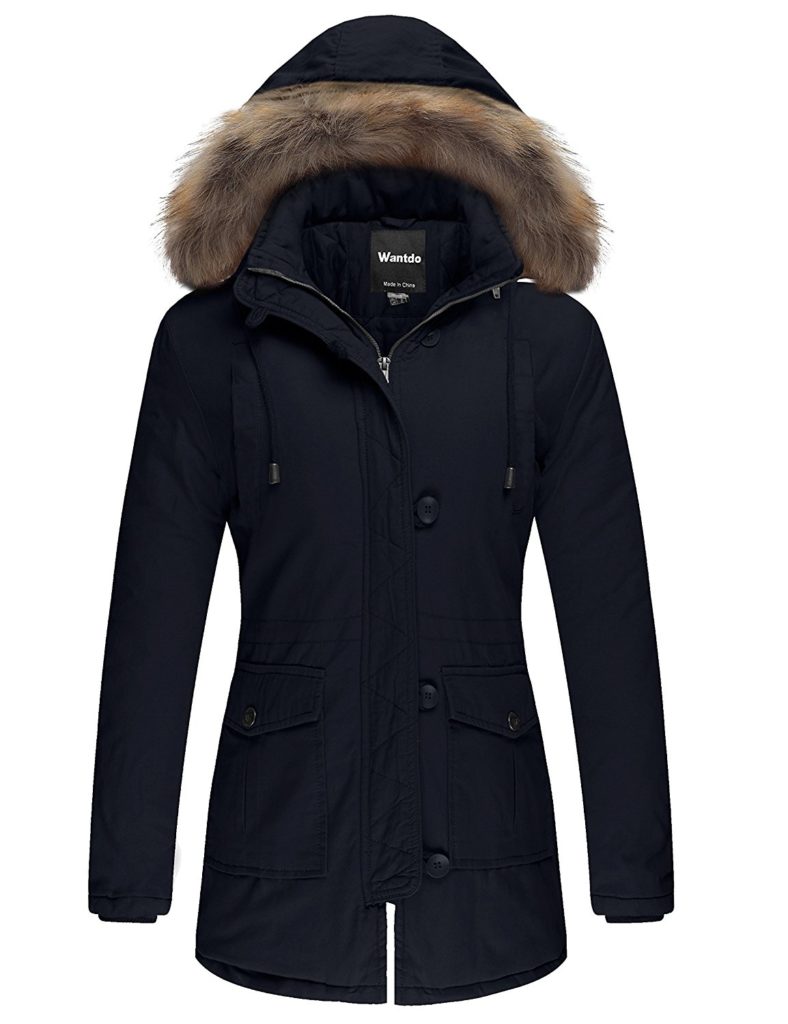 Wantdo Women’s Cotton Padded Parka Coat With Removable Fur Hood ...