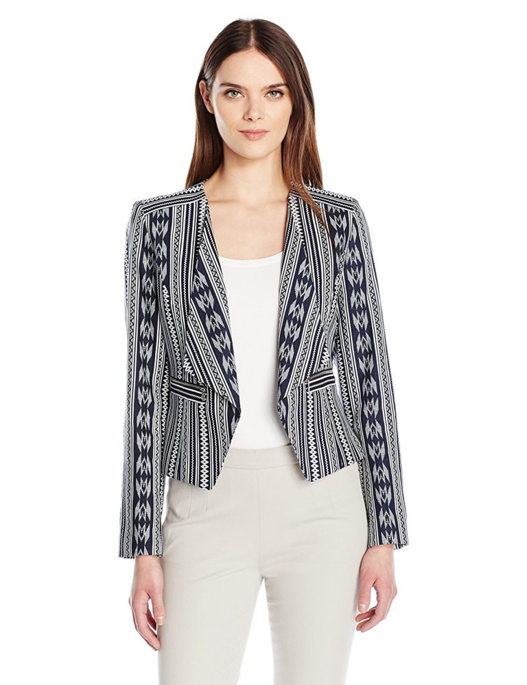Nine West Women’s Printed Linen Stripe Jacket – Shop2online best woman ...