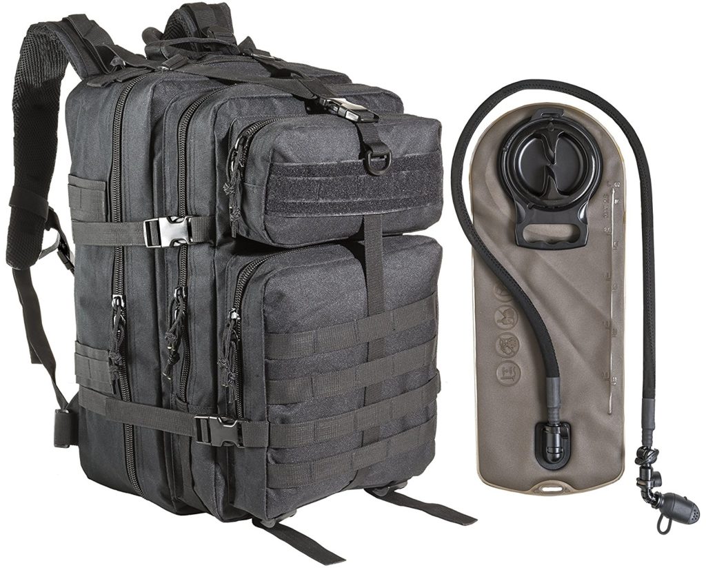 45L Large Military Tactical MOLLE Backpack With 2.5L Hydration Bladder ...