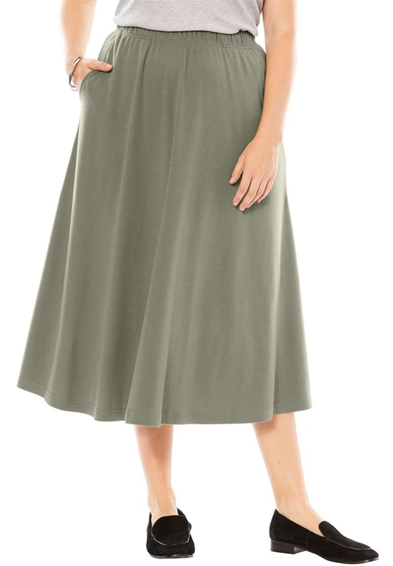 Woman Within Women’s Plus Size 7-Day Knit A-Line Skirt – Shop2online ...