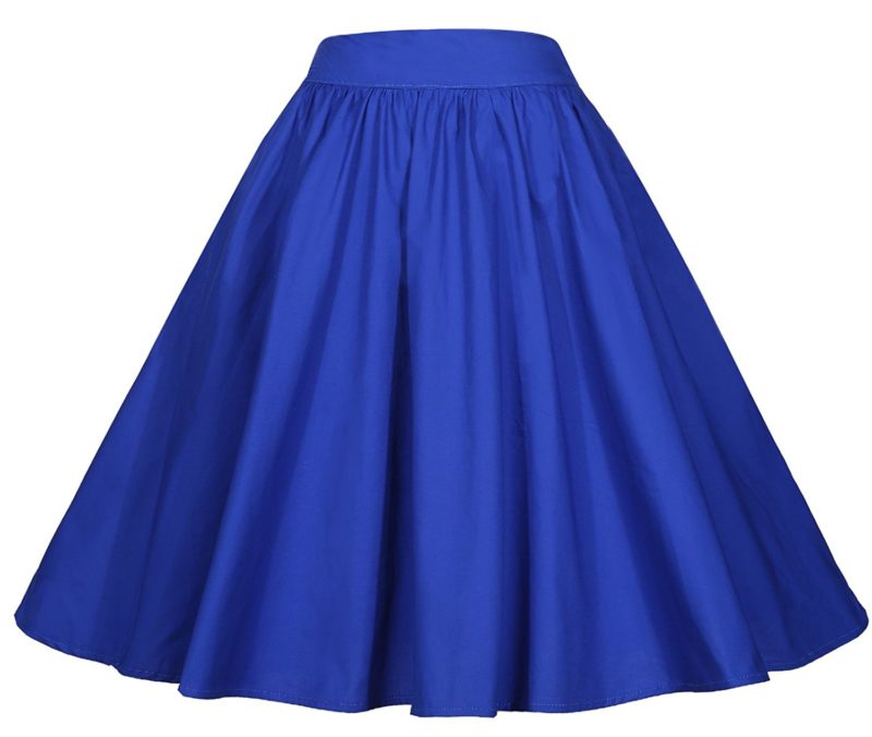 Bi.tencon Women Vintage Skirt Smock Waist Rockabilly Swing Casual Party ...