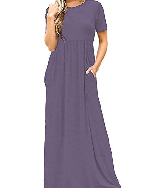 DEARCASE Women Long Sleeve Loose Plain Maxi Dresses Casual Long Dresses  With Pockets - Shop2online best woman's fashion products designed to provide