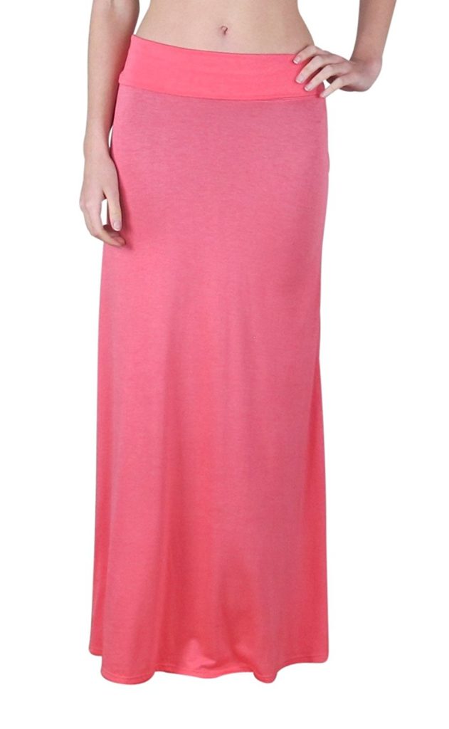 Free to Live Women’s Foldover High Waisted Flowy Maxi Skirt Made in USA ...