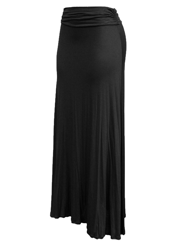 BEKTOME Womens Basic Lightweight Solid Plus Size Floor Length Maxi ...