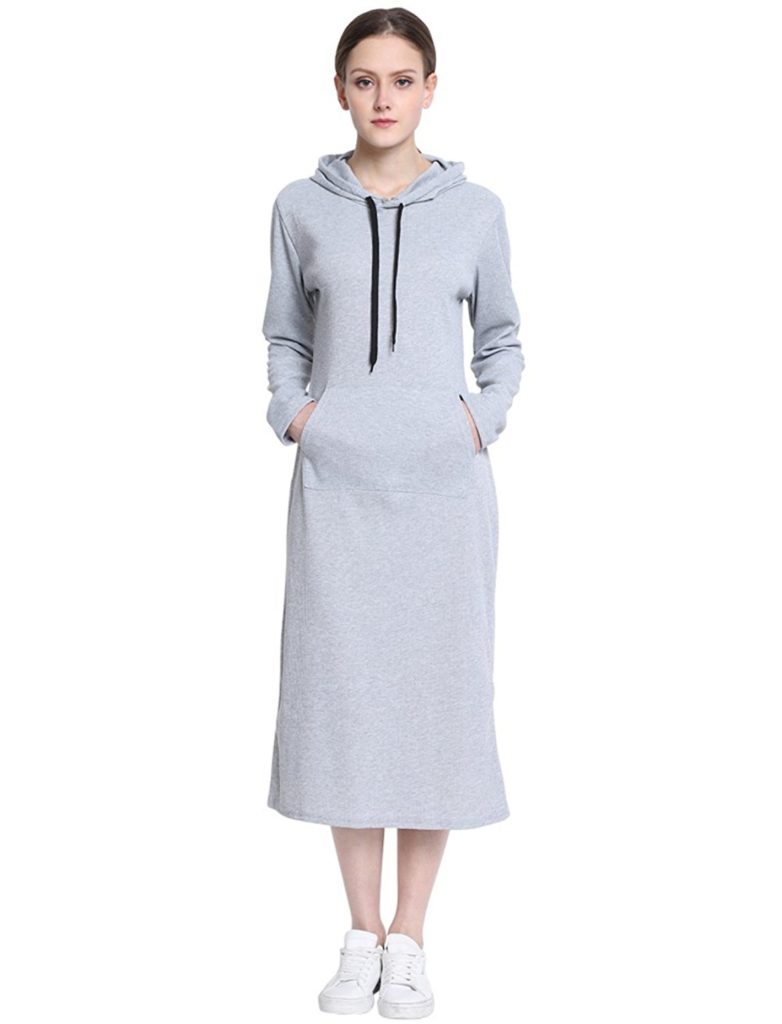 KOERIM Women Casual Knit Long Sleeve Hoodie Dress Slim Fit Sweater ...