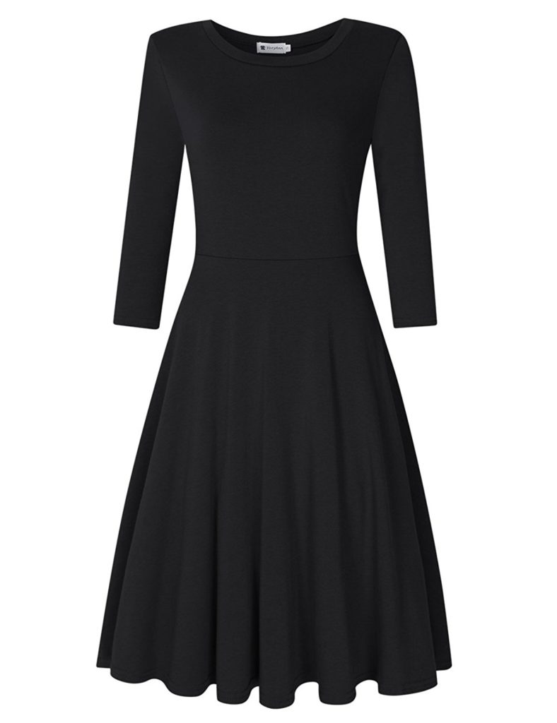 VeryAnn Women’s Solid Fit and Flare Dress A Line Swing Dress ...