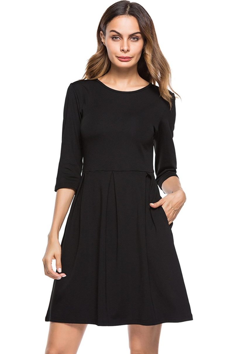 Berydress Women’s 3/4 Sleeve O-Neck Wear To Work Casual Cocktail Party ...