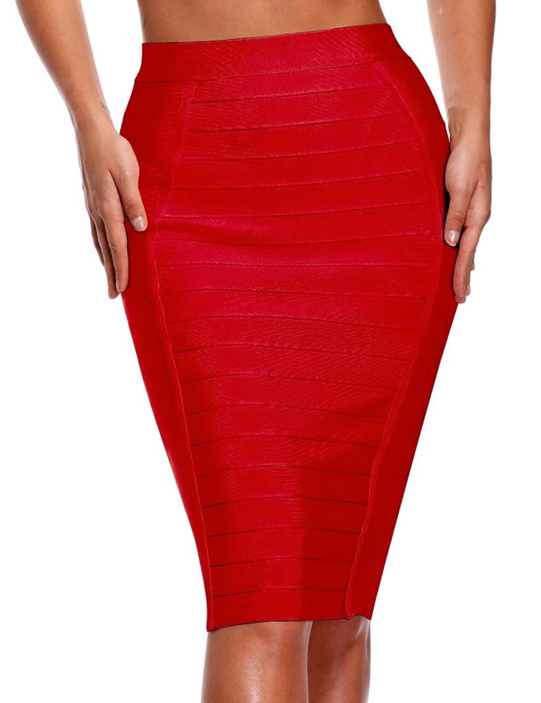 Hego Women's Stripe Wear to Work Bandage Bodycon Midi Skirts H1863 ...