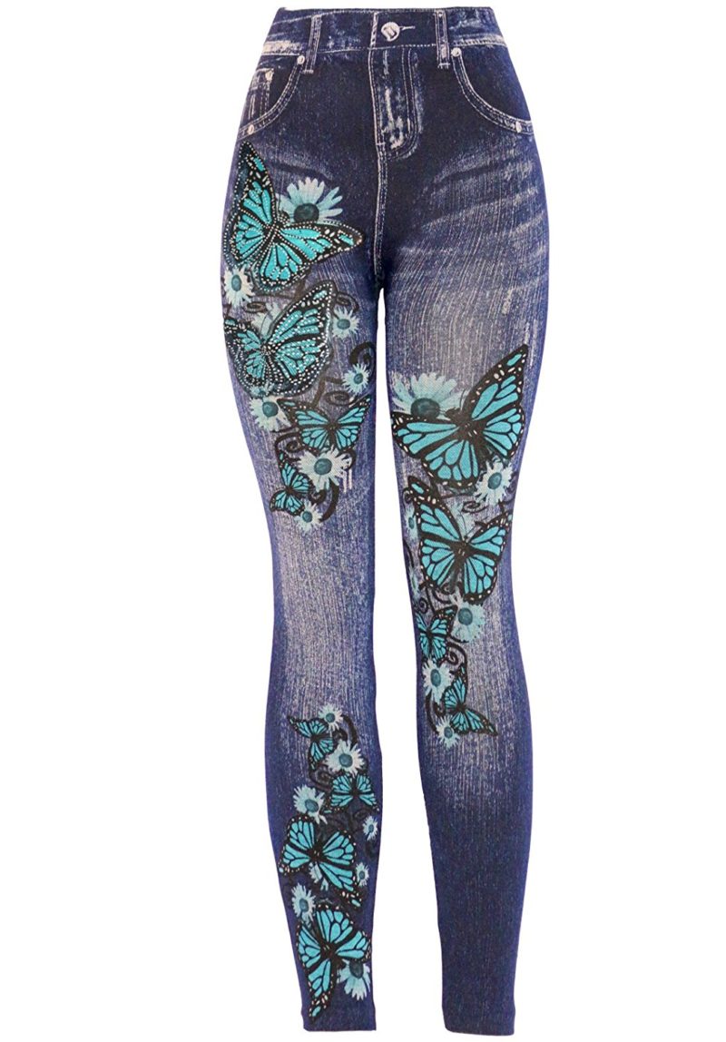KMystic Women's Denim Print Fake Jeans Leggings - Shop2online best ...