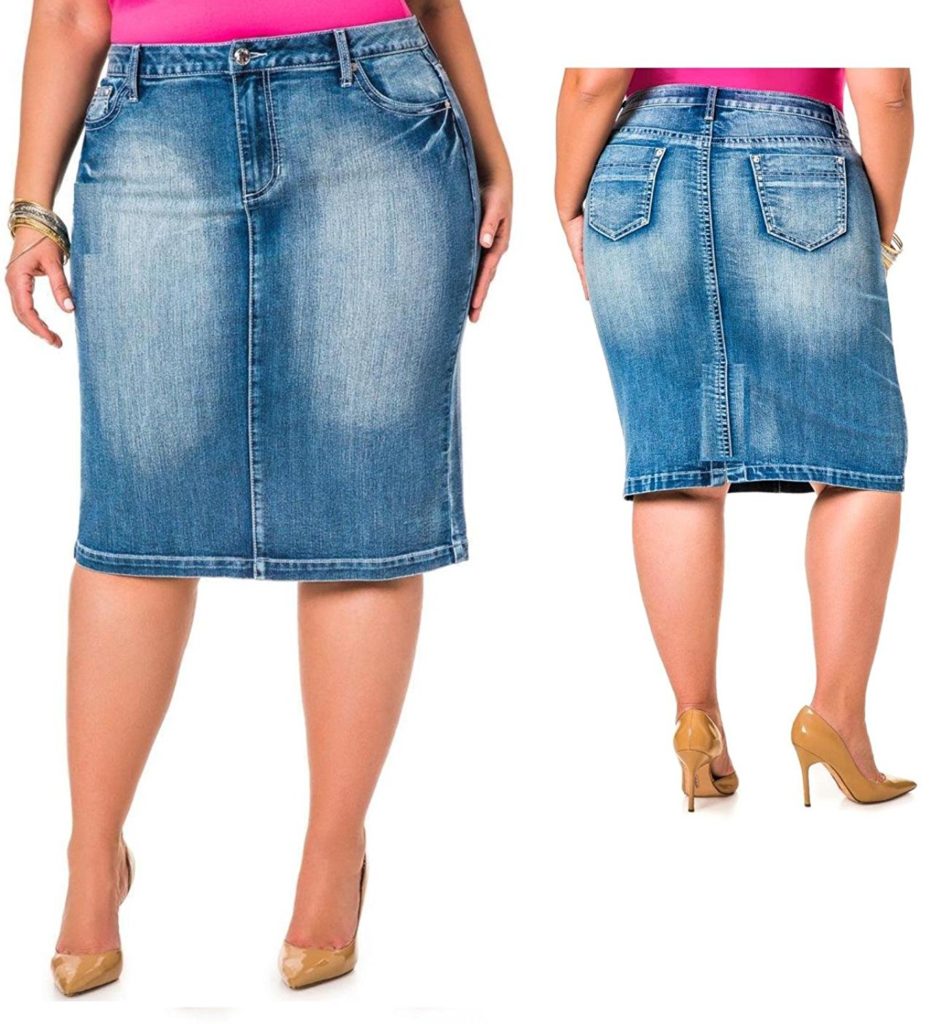 1826 Sexy Plus Size Indigo Dark Blue Stretch Denim Jeans Skirt (2006 ...