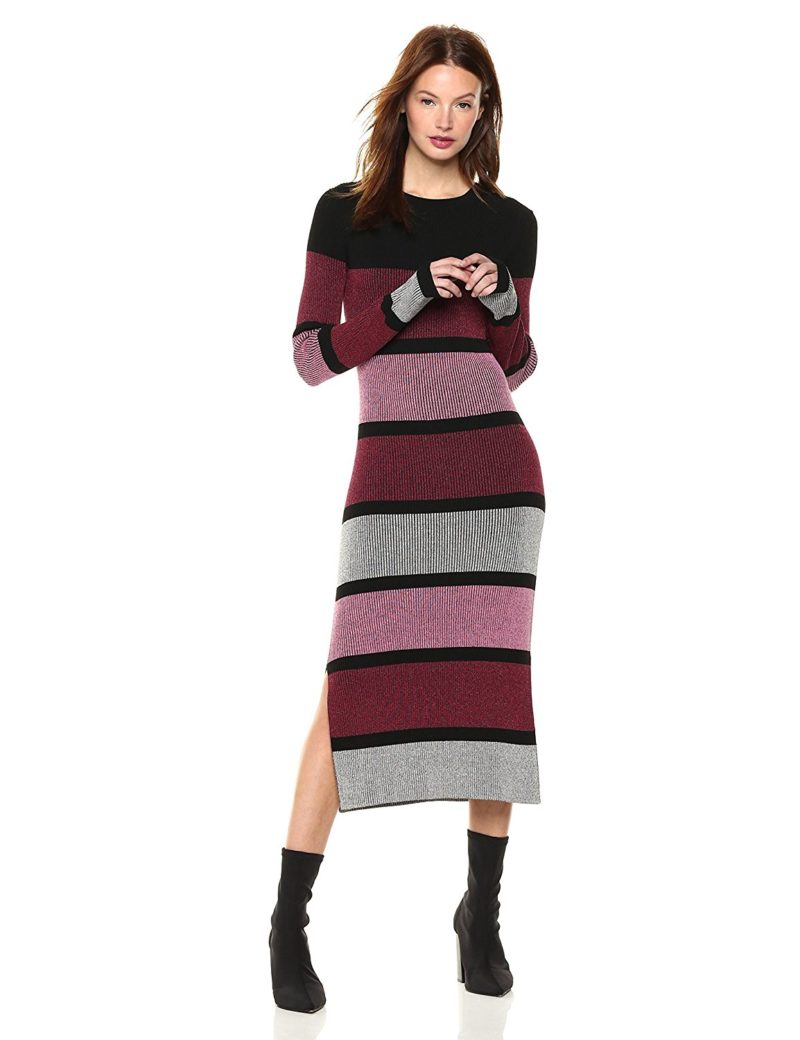 Cable Stitch Women’s Stripe Ribbed Dress – Shop2online best woman's ...