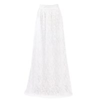 Women Elegant Lace Crochet Cotton Evening Prom Party Long Maxi Skirt ...