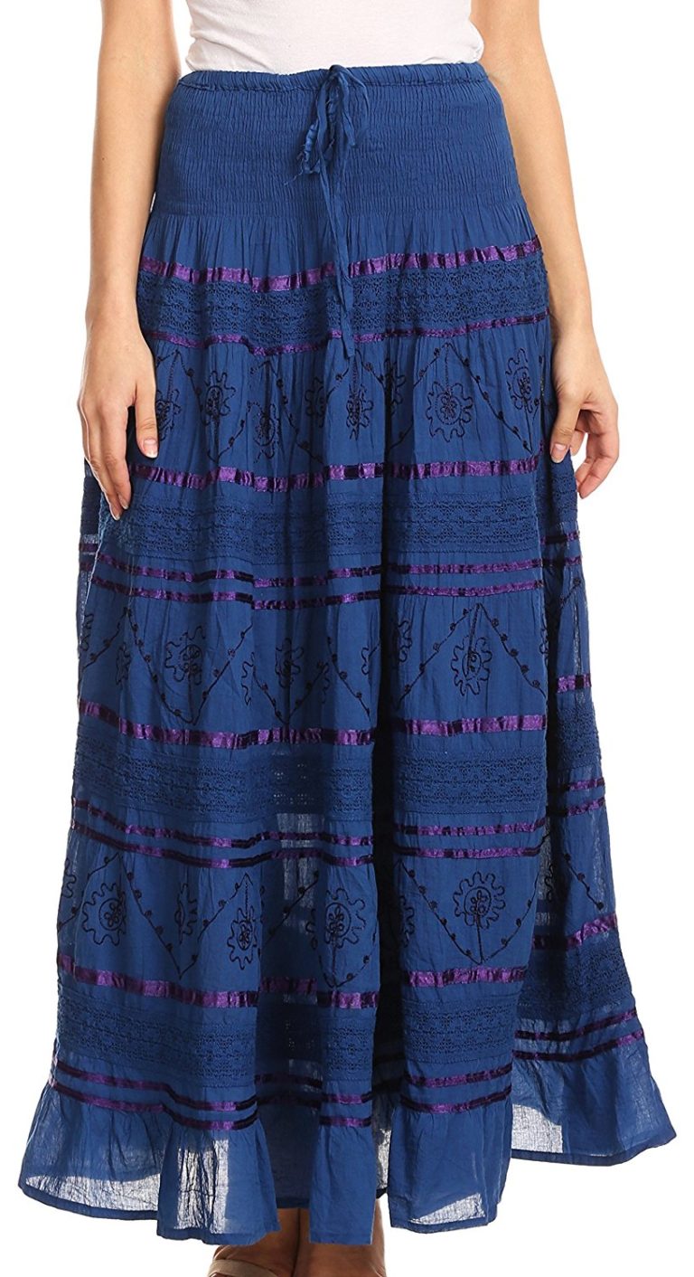 Sakkas Lace and Ribbon Peasant Boho Skirt – Shop2online best woman's ...