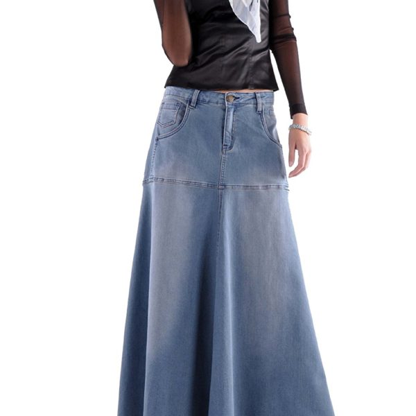 Style J Flowing Love Long Jean Skirt - Shop2online best woman's fashion ...