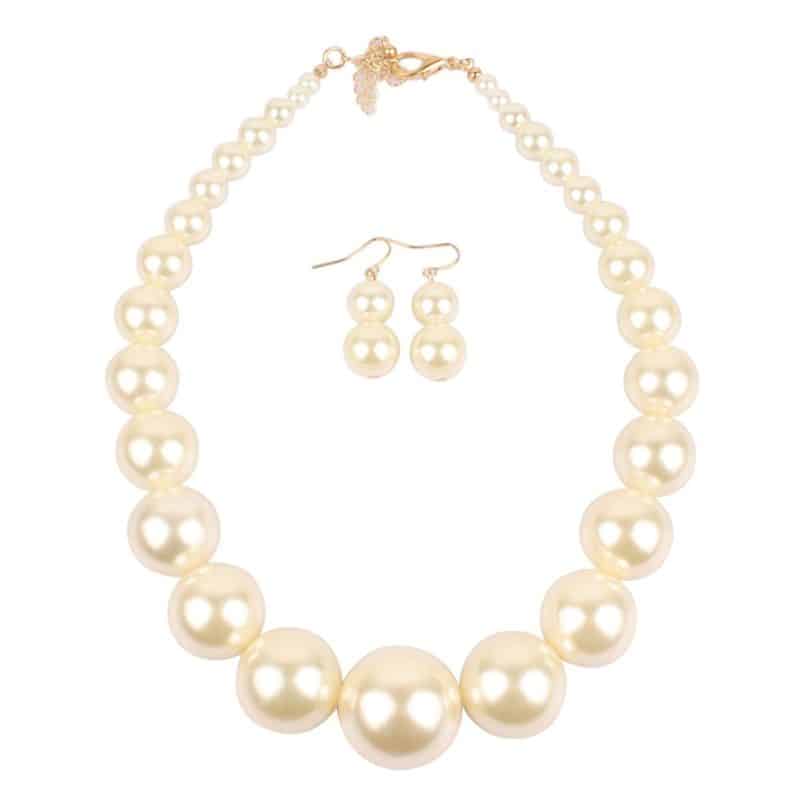 KOSMOS-LI Large Style Big Imitate Pearl Strand Choker Necklace With ...