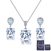 Elegant Jewelry Set for Women – AMYJANE Silver Teardrop Clear Cubic ...