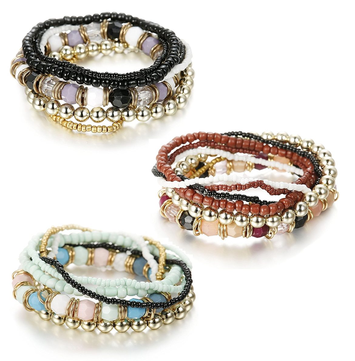 Besteel 7 PCS Boho Jewelry Beaded Bracelets for Women Men Link Wrist ...